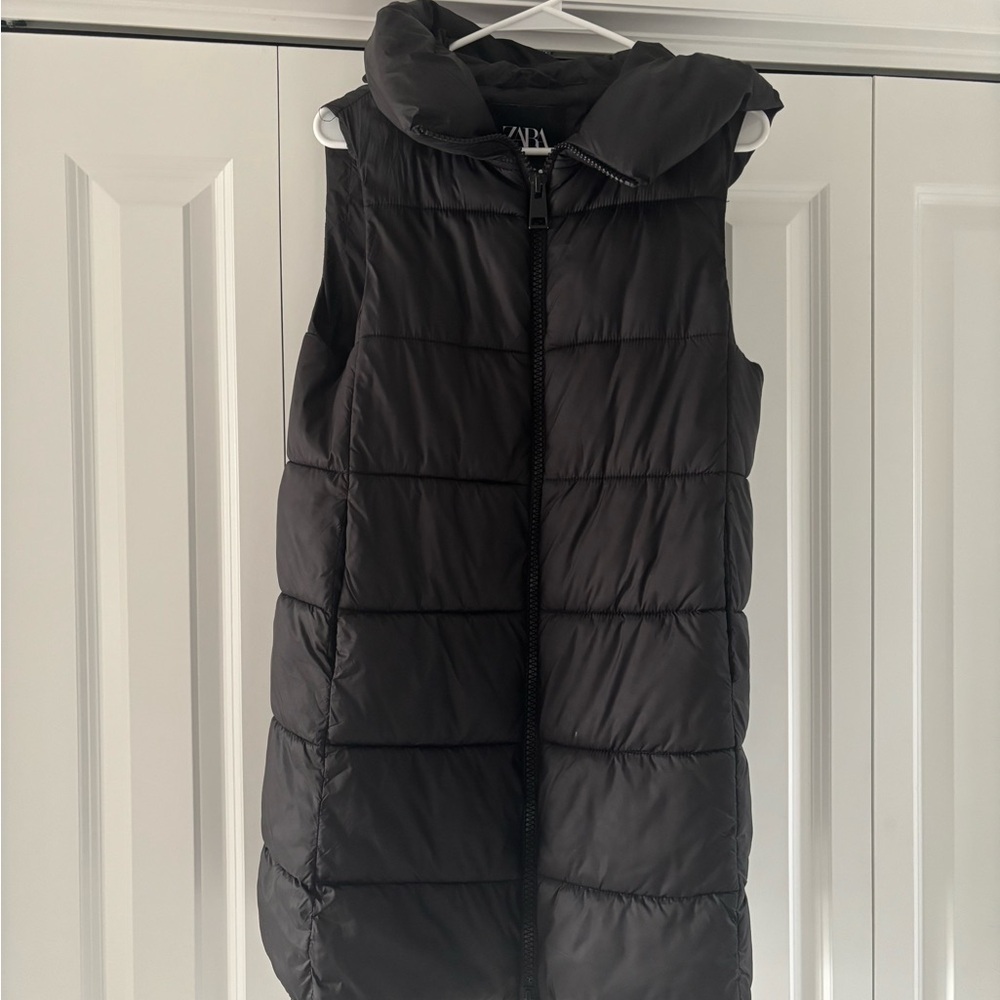 Zara Black Quilted Puffer Vest